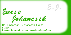 emese johancsik business card